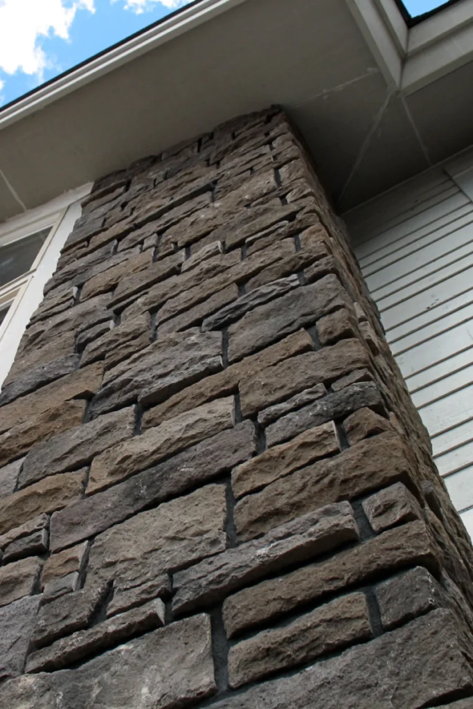 a newly installed stone veneers for added house aesthetic and contrast